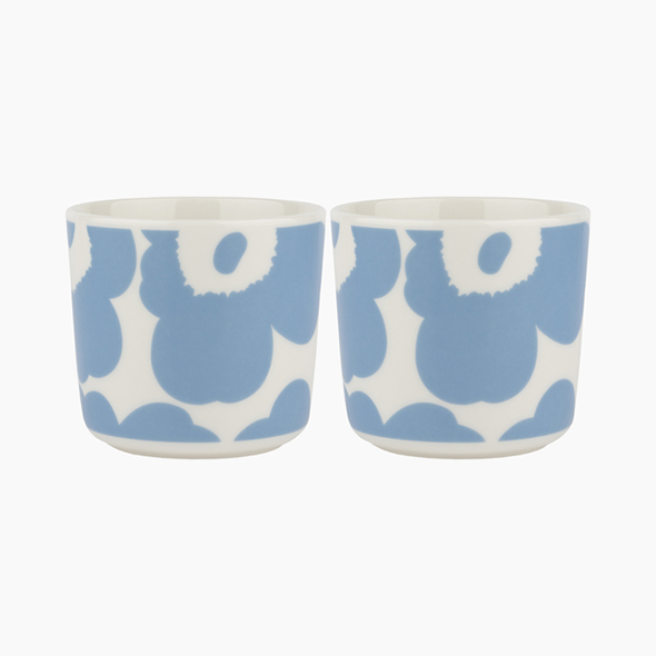Set von zwei Unikko Kaffeebechern, je 2dl | Hellblau | Marimekko