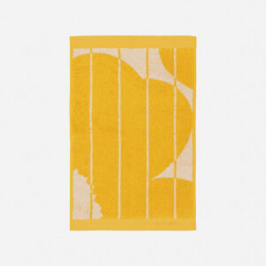 Unikko mit Streifen Handtuch 30x50 cm | Gelb/Weiß | Marimekko | YOOYAMA Düsseldorf