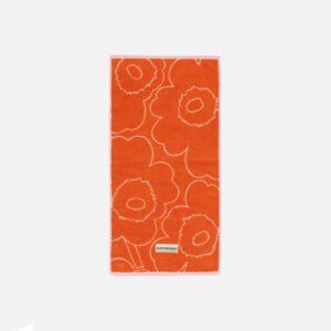 Handtuch Unikko, 50 x 100 cm | Kräftiges Orange / Pink | Marimekko