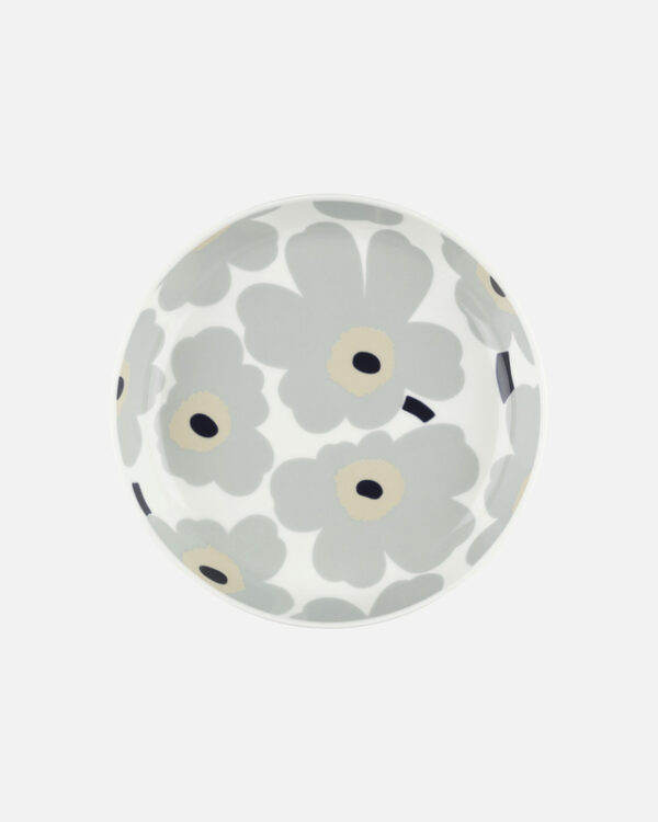 Tiefer Teller Unikko, ø 20,5 cm | Hellgrau/Beige/Dunkelblau | Marimekko